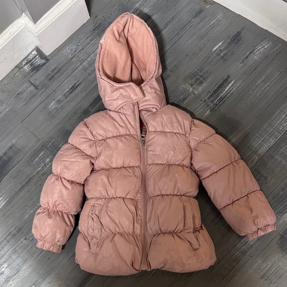 Pink Puffer Jacket with Hood